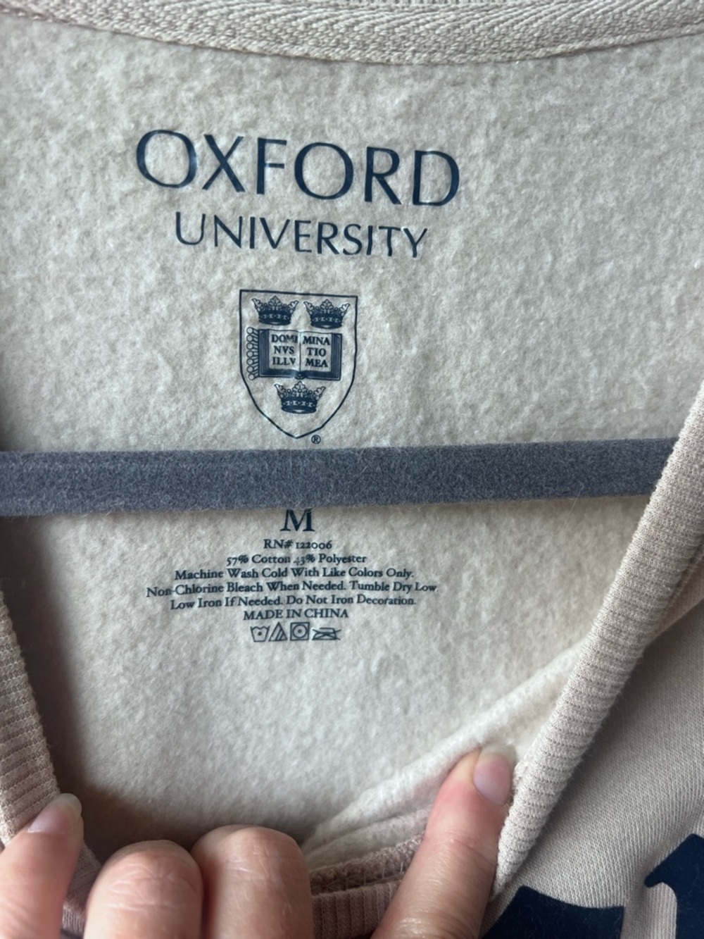 Oxford University Tan Crewneck Sweatshirt - Picture 3 of 3